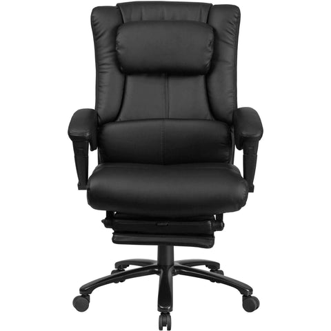 Image of High Back Black Leather Executive Reclining Swivel Office Chair with Lumbar Support