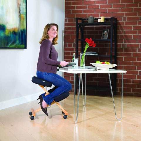 Image of Jobri BetterPosture® Classic PLUS Wood Kneeling Chair with Memory Foam; BP1455