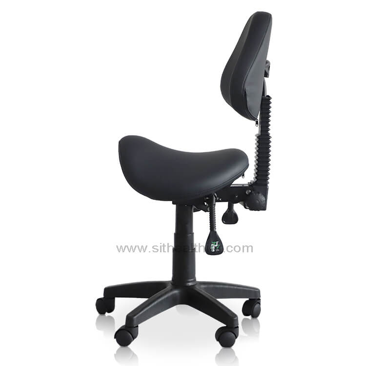 Saddle Shape Stool with Back Support and Tilt-able seat