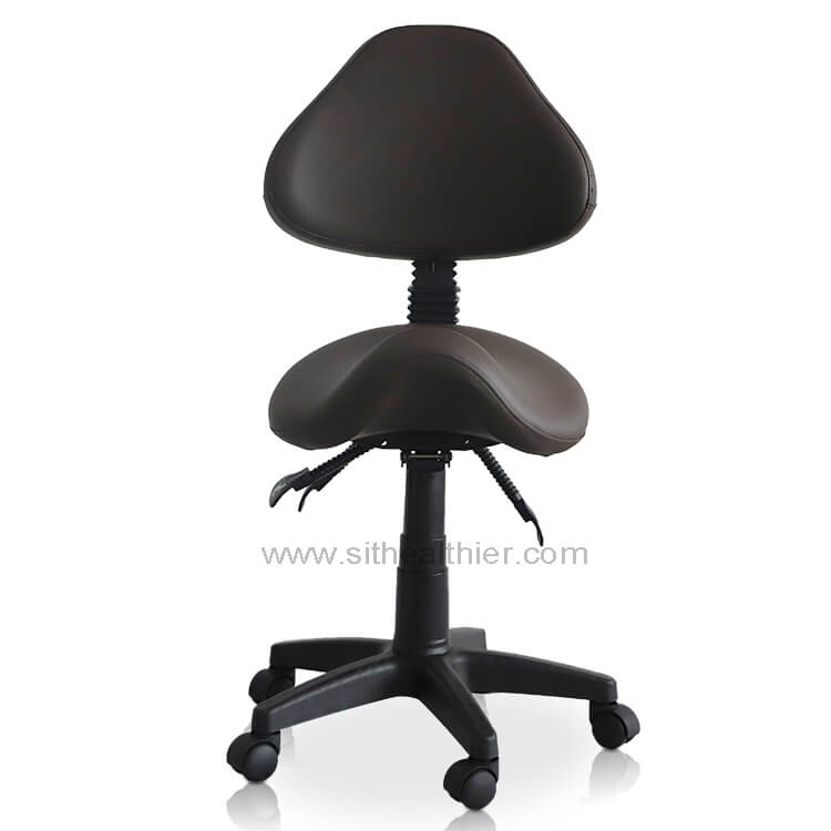 Saddle Shape Stool with Back Support and Tilt-able seat