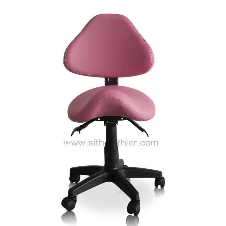 Saddle Shape Stool with Back Support and Tilt-able seat