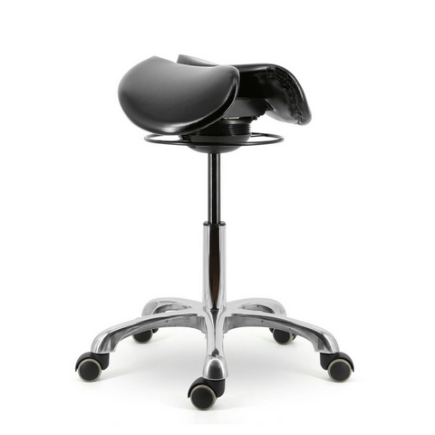 Image of All Angles Rocking or Tilt Mechanism Divided or Two Part Saddle Seat Stool | ErgoStools