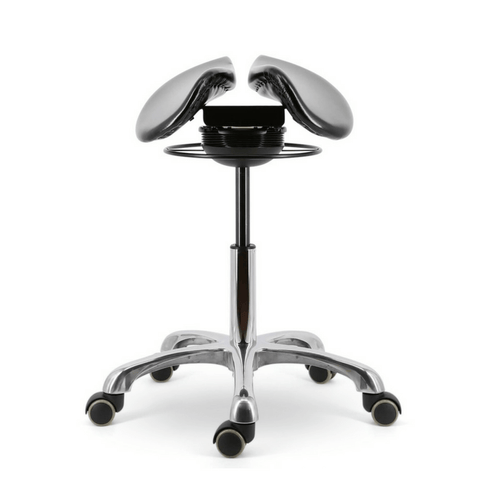 Image of All Angles Rocking or Tilt Mechanism Divided or Two Part Saddle Seat Stool | ErgoStools