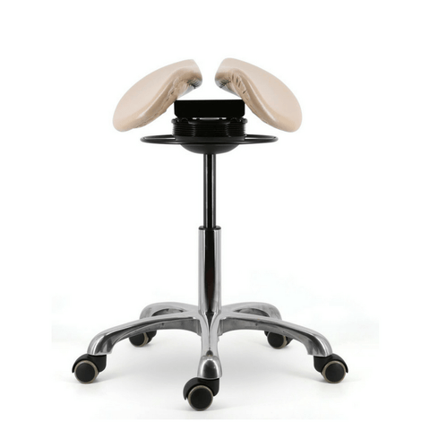 Image of All Angles Rocking or Tilt Mechanism Divided or Two Part Saddle Seat Stool | ErgoStools