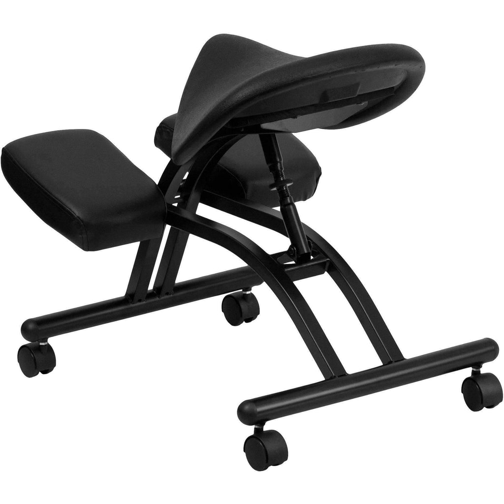 Ergonomic Kneeling Chair with Black Saddle Seat