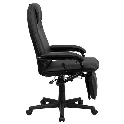 Image of High Back Leather Executive Reclining Swivel Chair With Arms | sithealthier.com