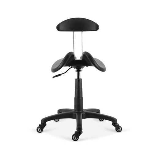 Image of wo Part Saddle Seat Stool with Backrest For Dental Hygienist | ErgoStools