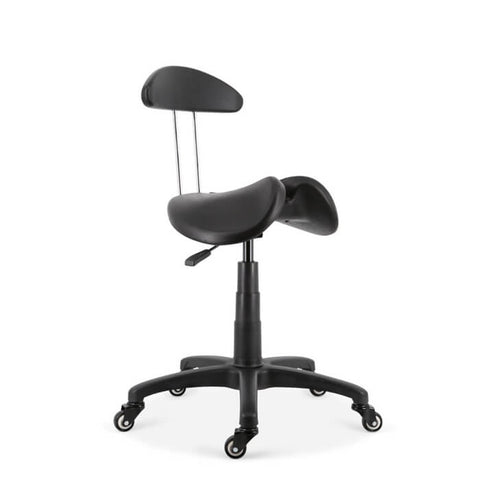 Image of wo Part Saddle Seat Stool with Backrest For Dental Hygienist | ErgoStools