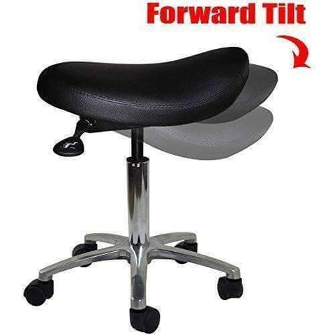 Image of Adjustable Saddle Stool Chair with Forward Tilting Seat | SitHealthier