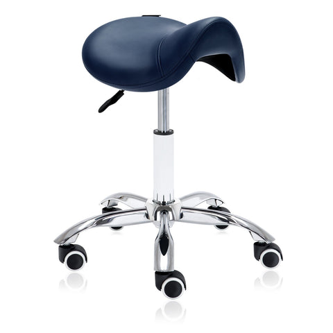 Image of Hydraulic Saddle Rolling Ergonomic Stool - English Violet | sithealthier.com