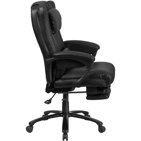 Image of High Back Black Leather Executive Reclining Swivel Office Chair with Lumbar Support