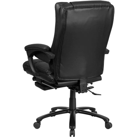 Image of High Back Black Leather Executive Reclining Swivel Office Chair with Lumbar Support