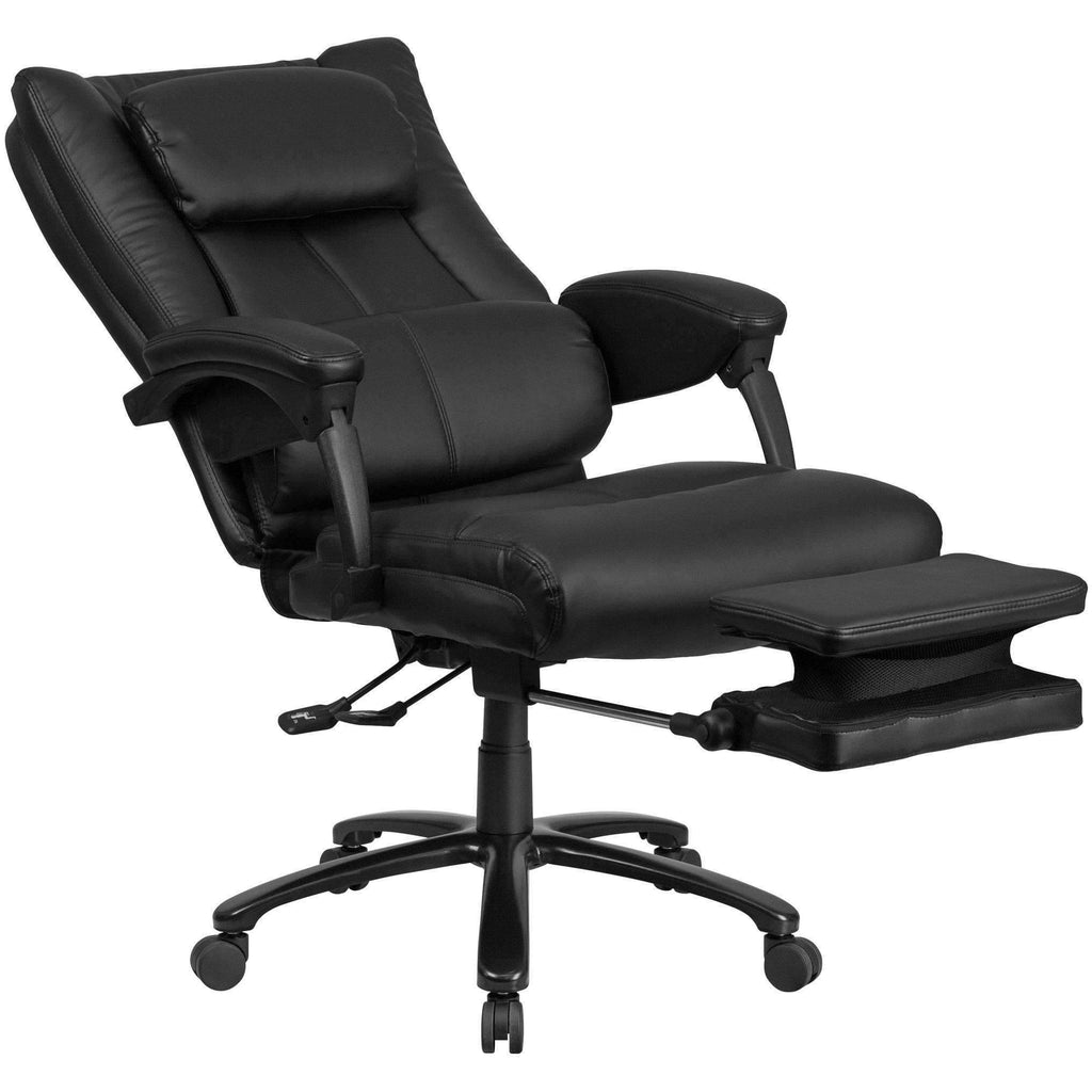 High Back Black Leather Executive Reclining Swivel Office Chair with Lumbar Support