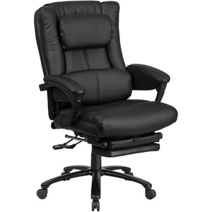 High Back Black Leather Executive Reclining Swivel Office Chair with Lumbar Support