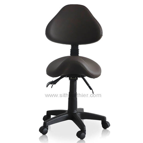 Image of Saddle Shape Stool with Back Support and Tilt-able seat