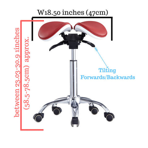 Image of Two-Part or Split Style Seat Ergonomic Saddle Chair or Stool | ErgoStools