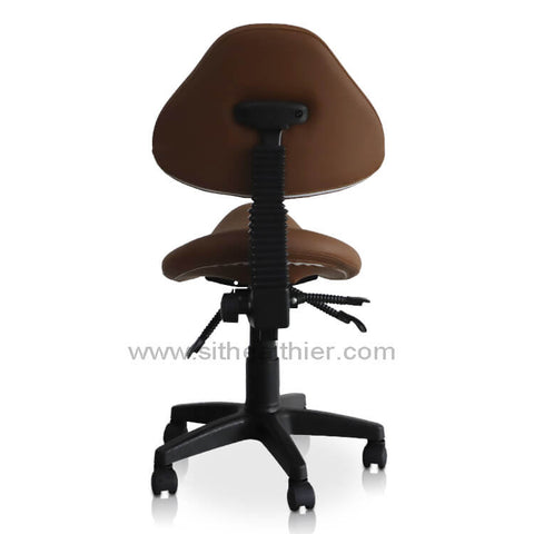 Image of Saddle Shape Stool with Back Support and Tilt-able seat