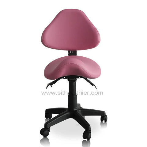 Image of Saddle Shape Stool with Back Support and Tilt-able seat