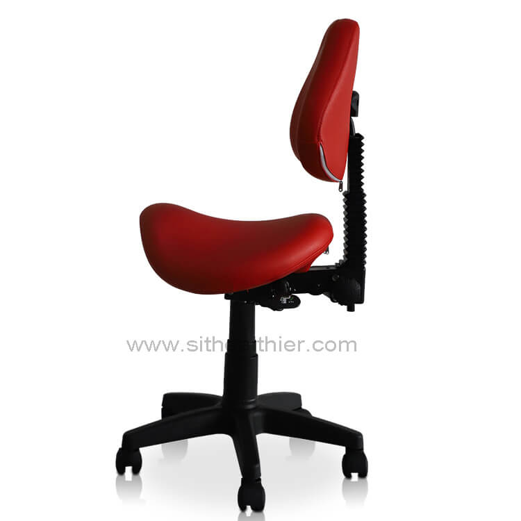 Saddle Shape Stool with Back Support and Tilt-able seat