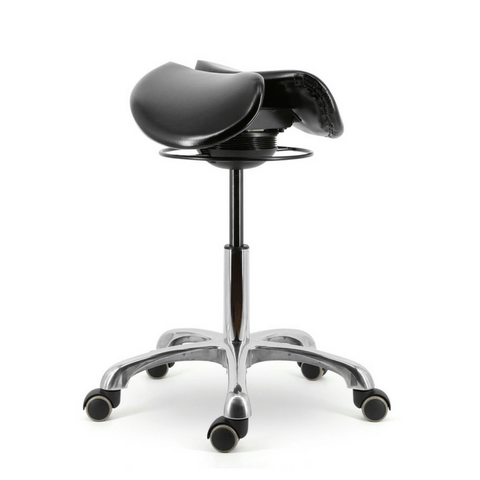 All Angles Rocking or Tilt  Mechanism Divided or Two Part Saddle Seat Stool | ErgoStools
