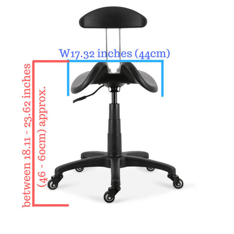 Image of wo Part Saddle Seat Stool with Backrest For Dental Hygienist | ErgoStools