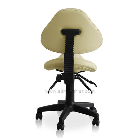 Image of Saddle Shape Stool with Back Support and Tilt-able seat