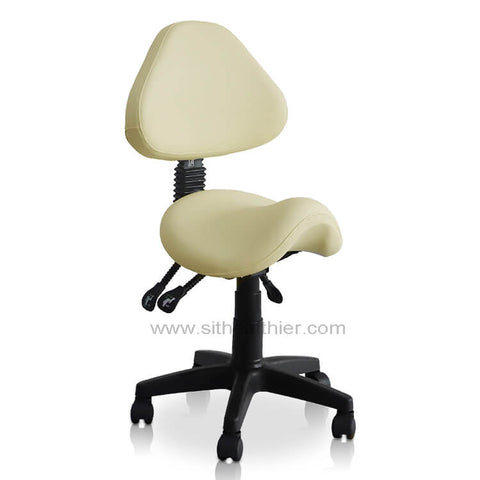 Image of Saddle Shape Stool with Back Support and Tilt-able seat