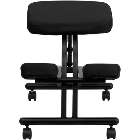 Mobile Ergonomic Kneeling Chair in Black Fabric