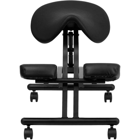 Image of Ergonomic Kneeling Chair with Black Saddle Seat