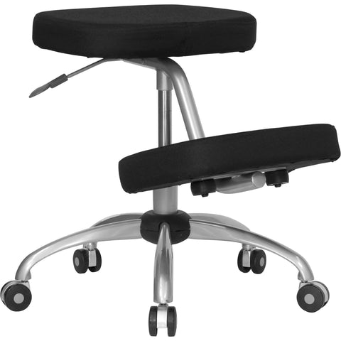 Image of Ergonomic Kneeling Chair Silver Powder Coated Frame