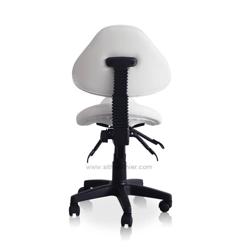 Image of Saddle Shape Stool with Back Support and Tilt-able seat