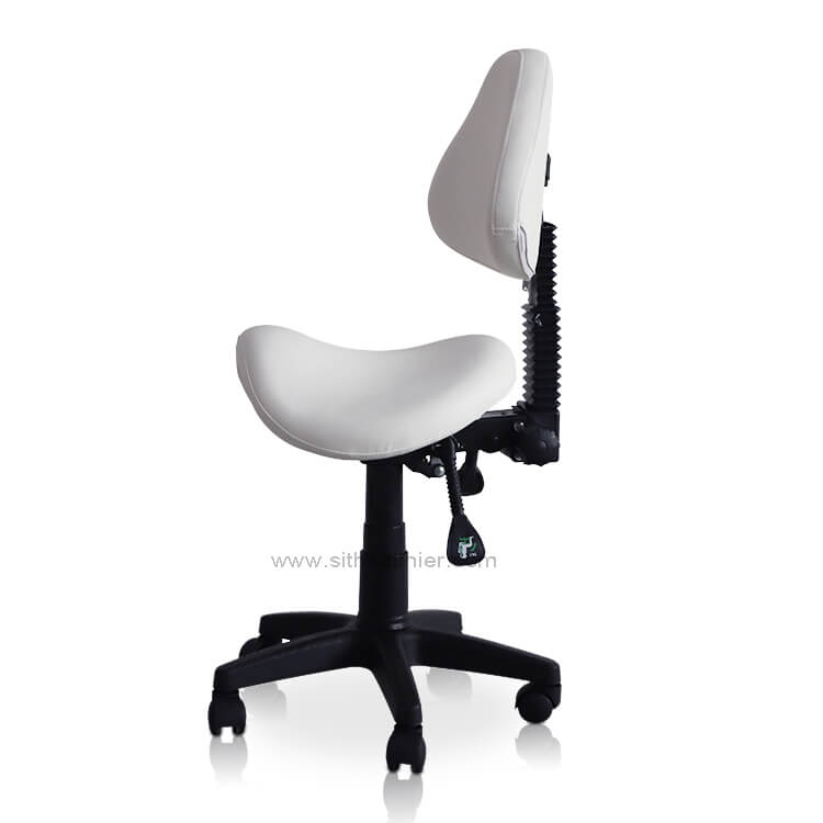 Saddle Shape Stool with Back Support and Tilt-able seat