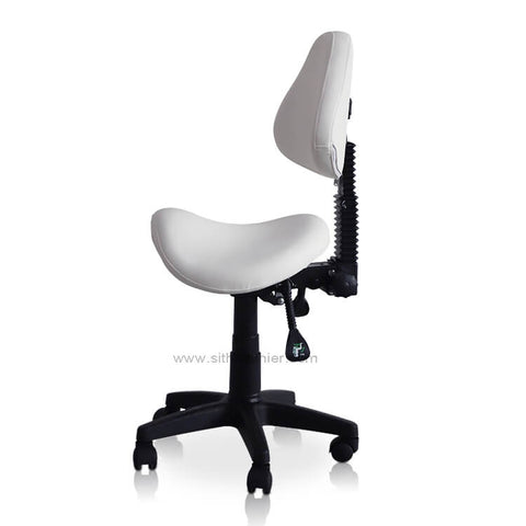 Image of Saddle Shape Stool with Back Support and Tilt-able seat