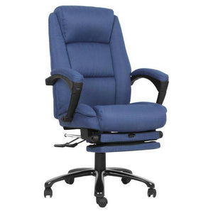 High Back Navy Fabric Executive Reclining Swivel Office Chair With Padded Armrests