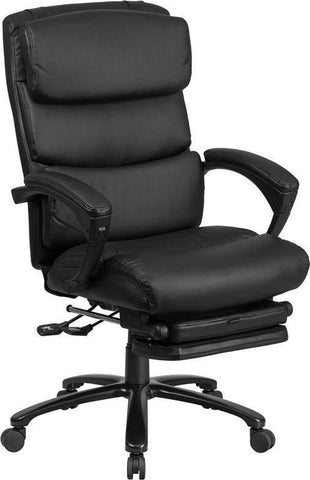 Image of High Back Black Leather Executive Reclining Swivel Chair With Comfort | sithealthier.com