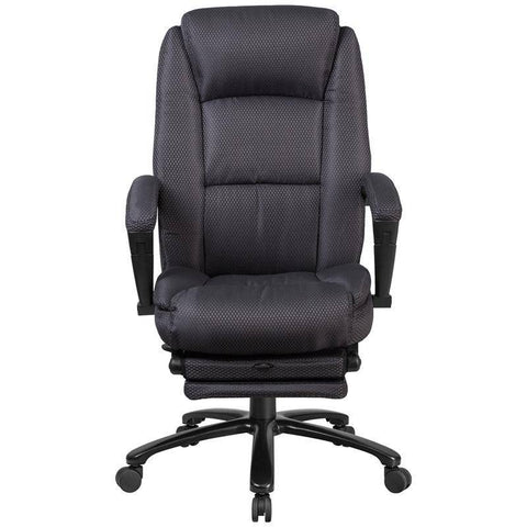 Image of High Back Gray Fabric Executive Reclining Swivel Office Chair With Comfort Coil Seat Springs And Padded Armrests | sithealthier.com