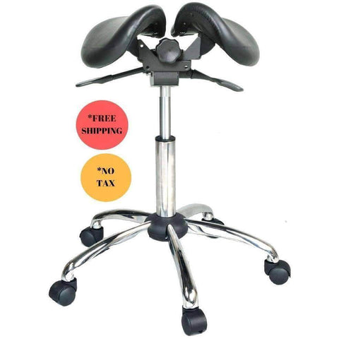 Image of Twin Adjustable Saddle Chair or Stool for Medical | SitHealthier.com