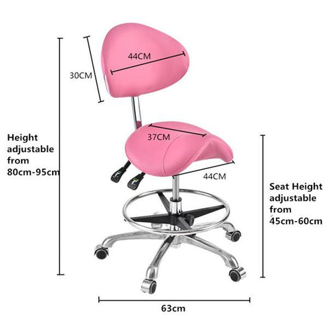Image of Swivel Saddle Seat Chair With Footrest & Backrest Chair for Medical
