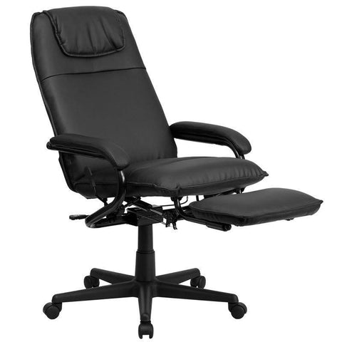 Image of High Back Leather Executive Reclining Swivel Chair With Arms | sithealthier.com